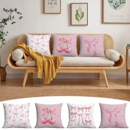 Poszewka na poduszkę 45 x 45 cm KOKARDA różowa POD231