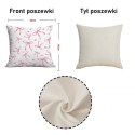 Poszewka na poduszkę 45 x 45 cm biała, KOKARDKI różowe POD228