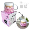 Szklanka termiczna z hortensją w środku jasny róż 180 ml 1szt SZK74