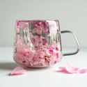 Szklanka termiczna z hortensją w środku róż 180 ml 1szt SZK190