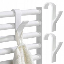Wieszak, uchwyt, haczyk na grzejnik, prysznic, biały komplet 2 SZT U16BZESTAW2