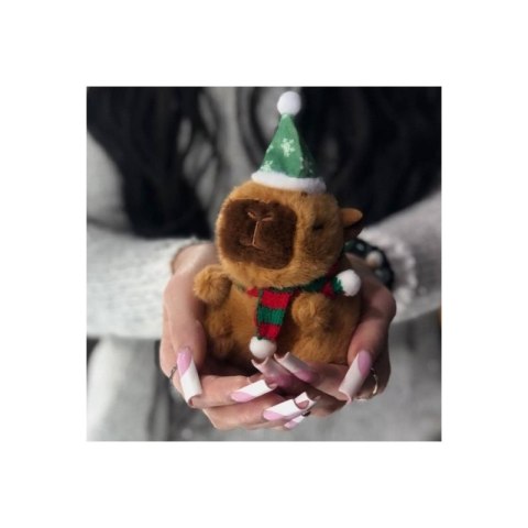 Brelok do kluczy pluszowa, Kapibara Bożonarodzeniowa 1szt. LOSOWY KOLOR BRL394