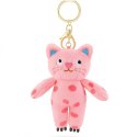 Brelok do kluczy pluszowy kotek różowy w ciapki BRL396R