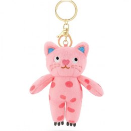 Brelok do kluczy pluszowy kotek różowy w ciapki BRL396R