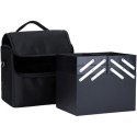 Czarna kosmetyczka rozkładana elegancki kuferek organizer na kosmetyki przenośna 25x28x20cm CB45
