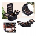 Czarna kosmetyczka rozkładana elegancki kuferek organizer na kosmetyki przenośna 25x28x20cm CB45