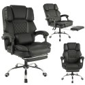 Fotel biurowy obrotowy MASTER PRESTIGE, podnóżek i masażer- ecoskóra czarny KO42CZ