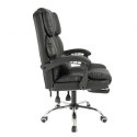 Fotel biurowy obrotowy MASTER PRESTIGE, podnóżek i masażer- ecoskóra czarny KO42CZ