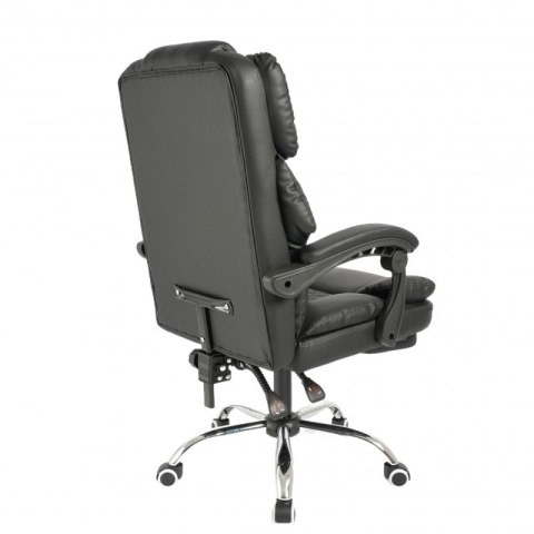 Fotel biurowy obrotowy MASTER PRESTIGE, podnóżek i masażer- ecoskóra czarny KO42CZ