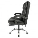 Fotel biurowy obrotowy MASTER PRESTIGE, podnóżek i masażer- ecoskóra czarny KO42CZ