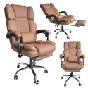 Fotel biurowy obrotowy MASTER PRESTIGE, podnóżek i masażer- ecoskóra kawowy KO42CAP