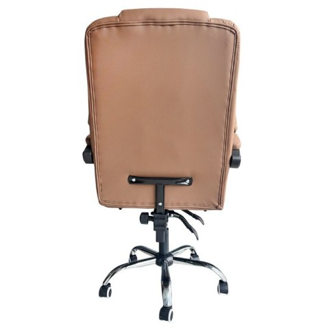 Fotel biurowy obrotowy MASTER PRESTIGE, podnóżek i masażer- ecoskóra kawowy KO42CAP