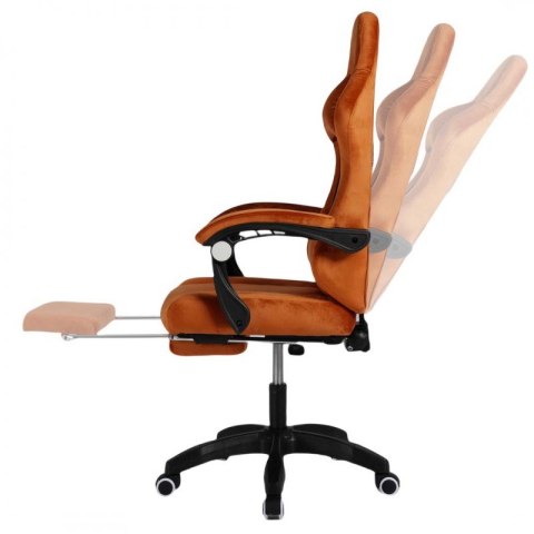 Fotel obrotowy GRIND z podnóżkiem i masażerem, welur - KO36M