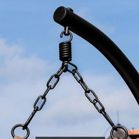 Fotel wiszący huśtawka, kokon składany czarny, antracyt z poduszkami KR37GRAF