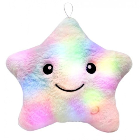 Poduszka w kształcie Gwiazdki Róż Ombre LED, piękna welurowa 40x35 cm PDS20