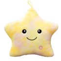 Poduszka w kształcie Gwiazdki Żółta Ombre LED, piękna welurowa 40x35 cm PDS19