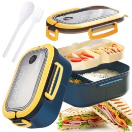 Śniadaniówka LUNCH BOX ze sztućcami 21 x 14,5 x 8cm granat PJM44GRAN