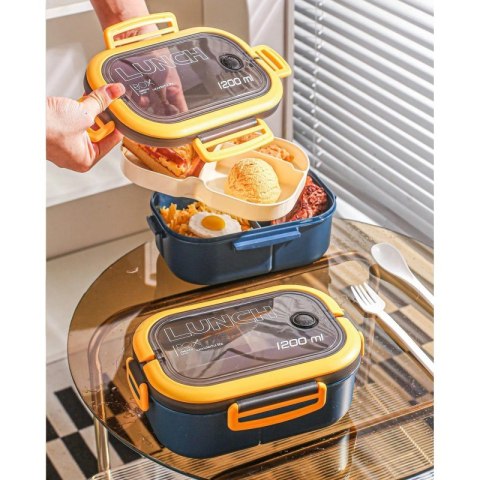 Śniadaniówka LUNCH BOX ze sztućcami 21 x 14,5 x 8cm granat PJM44GRAN