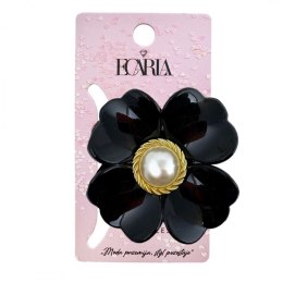 Spinka do włosów, klamra kwiat z perłą czarna SP355CZ