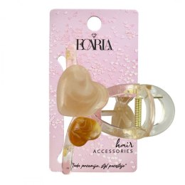 Spinka klamra do włosów XL transparentna SERCA 8x6cm SP376