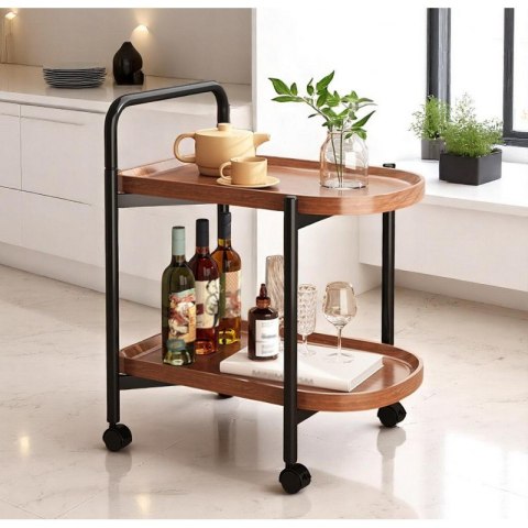 Stolik kawowy dwupoziomowy 35x60x64cm mobilny STL23