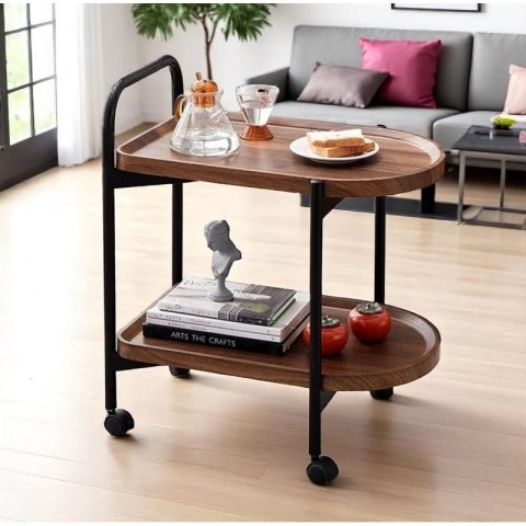 Stolik kawowy dwupoziomowy 35x60x64cm mobilny STL23