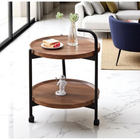 Stolik kawowy dwupoziomowy 50x50x64cm mobilny STL22