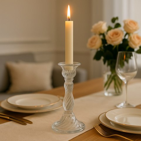 Świecznik dekoracyjny, szklany Glamour 16,5 cm - SW16