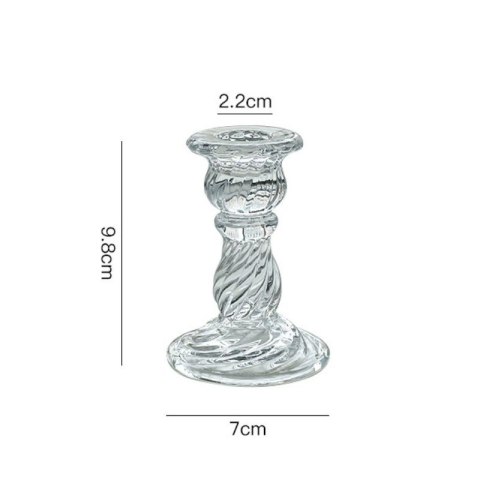 Świecznik dekoracyjny, szklany Glamour 9,5cm - SW12