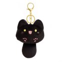 Brelok do kluczy, pluszowy kotek z ogonkiem Czarny BRL364CZ