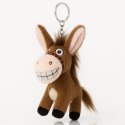 Brelok do kluczy, pluszowy osiołek z ogonkiem brąz BRL381BR