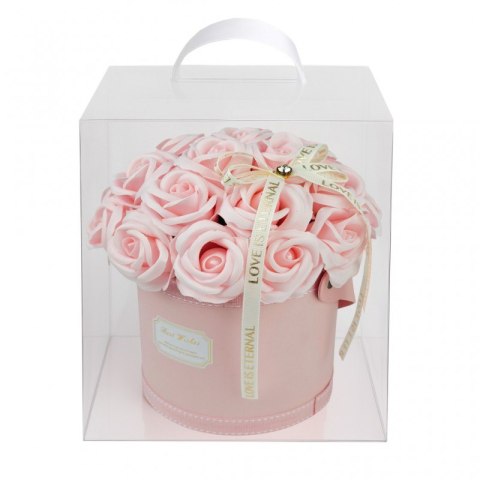 Flower box, bukiet zapachowych kwiatów mydlanych w pudełku 21szt. 19x16cm BUK08R