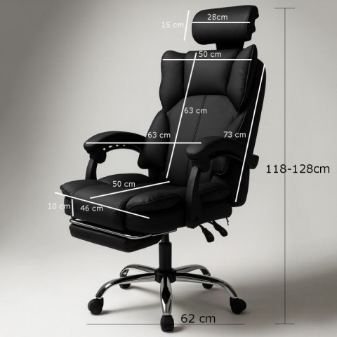 Fotel biurowy obrotowy Directo z podnóżkiem - ecoskóra brązowy ciemny KO49BR