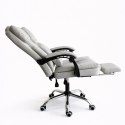 Fotel biurowy obrotowy SKYLINE z podnóżkiem - kremowa ekoskóra KO51K