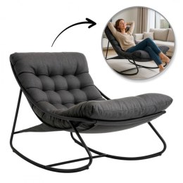 Fotel bujany na biegunach ogrodowy do salonu, tarasowy bujak kokon LEŻANKA KR38SZ