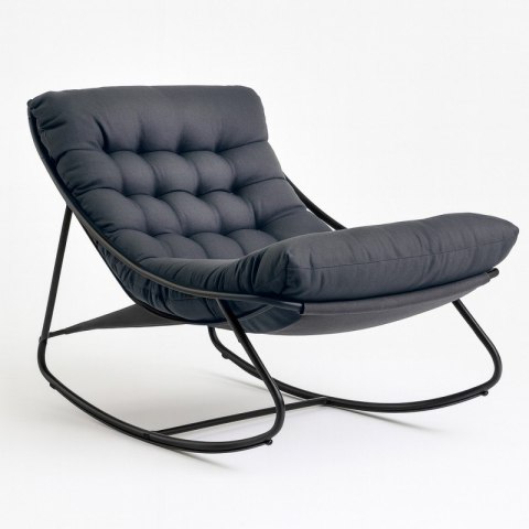 Fotel bujany na biegunach ogrodowy do salonu, tarasowy bujak kokon LEŻANKA KR38SZ