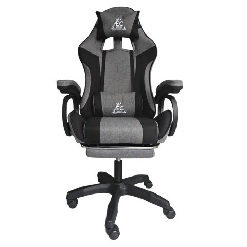 Fotel gamingowy obrotowy STRIKE z podnóżkiem i poduszkami, szary KO40SZ