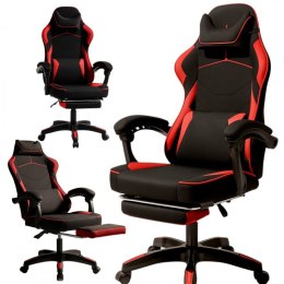 Fotel gamingowy obrotowy VECTOR z masażerem i podnóżkiem KO48CZE