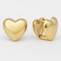 Kolczyki ze stali szlachetnej platerowane 14k złotem, dwustronne serca KST3412