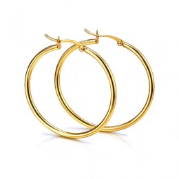 Kolczyki ze stali szlachetnej pozłacane 14k złotem, KOŁA 4,5 cm KST3537