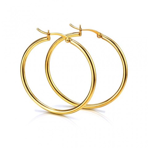 Kolczyki ze stali szlachetnej pozłacane 14k złotem, KOŁA 4,5 cm KST3537