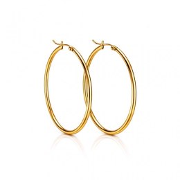 Kolczyki ze stali szlachetnej pozłacane 14k złotem, KOŁA 4,5 cm KST3537