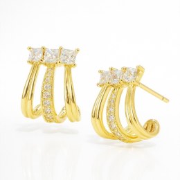 Kolczyki ze stali szlachetnej pozłacane 14k złotem KST3516