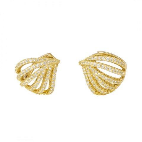 Kolczyki ze stali szlachetnej pozłacane 14k złotem KST3528