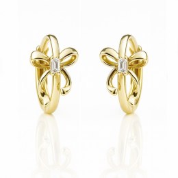 Kolczyki ze stali szlachetnej pozłacane 14k złotem, Kokardki KST3523