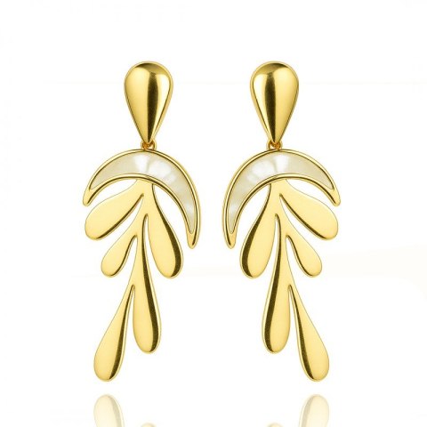 Kolczyki ze stali szlachetnej pozłacane 14k złotem, wiszące KST3442