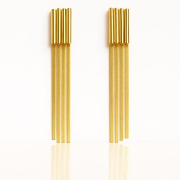 Kolczyki ze stali szlachetnej pozłacane 14k złotem, wiszące KST3446