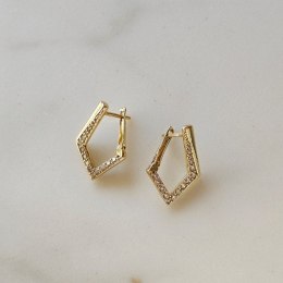 Kolczyki ze stali szlachetnej pozłacane 14k złotem, wiszące KST3517