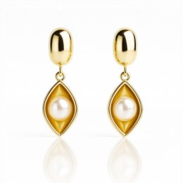 Kolczyki ze stali szlachetnej pozłacane 14k złotem, wiszące KST3521