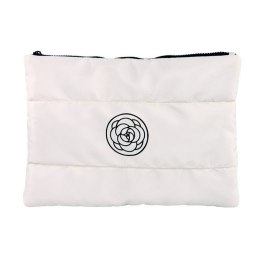 Kosmetyczka damska pikowana duża, wodoodporna biała 22 x 31cm KS144B